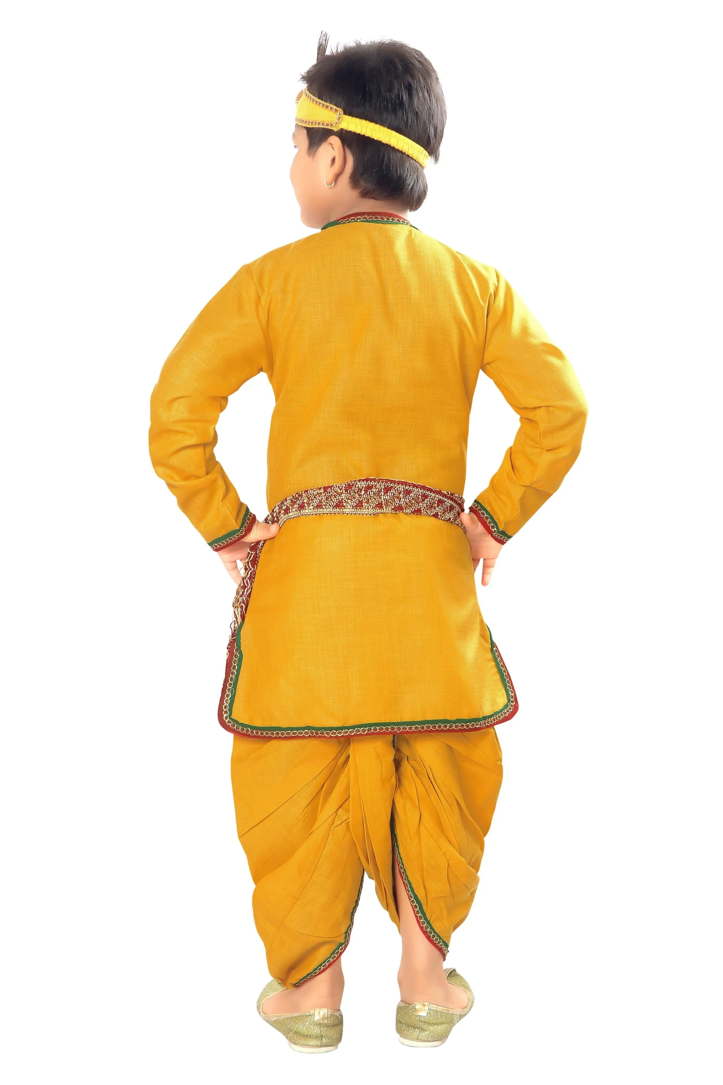 ahhaaaa Kids Ethnic Yellow Krishna Dress For Boys