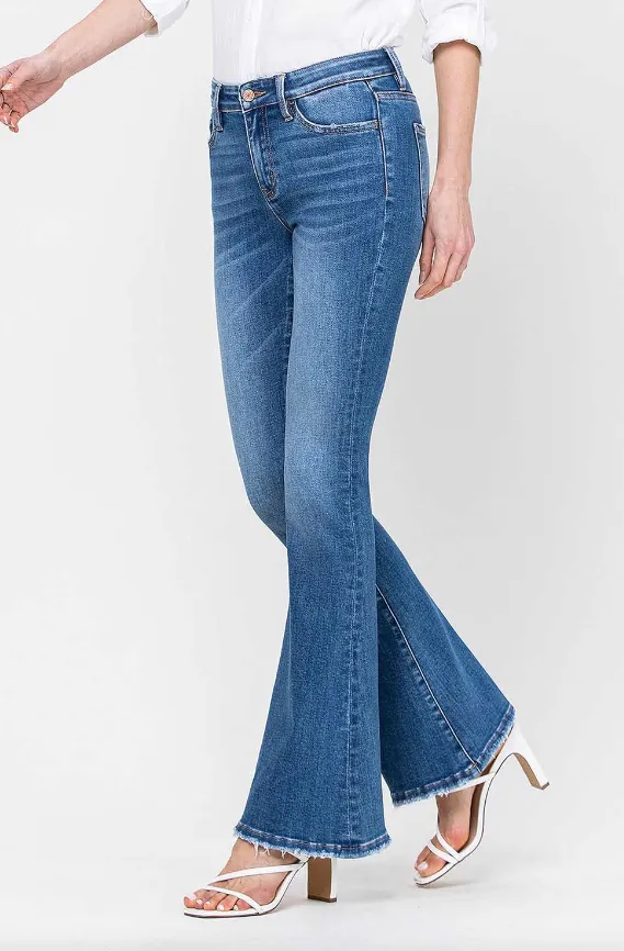 Alison Long Mid Rise Flare Jeans