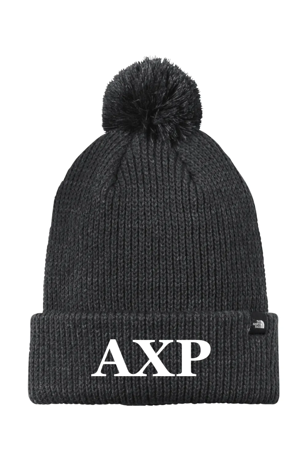 Alpha Chi Rho - North Face Pom Beanie - White Embroidered Letters