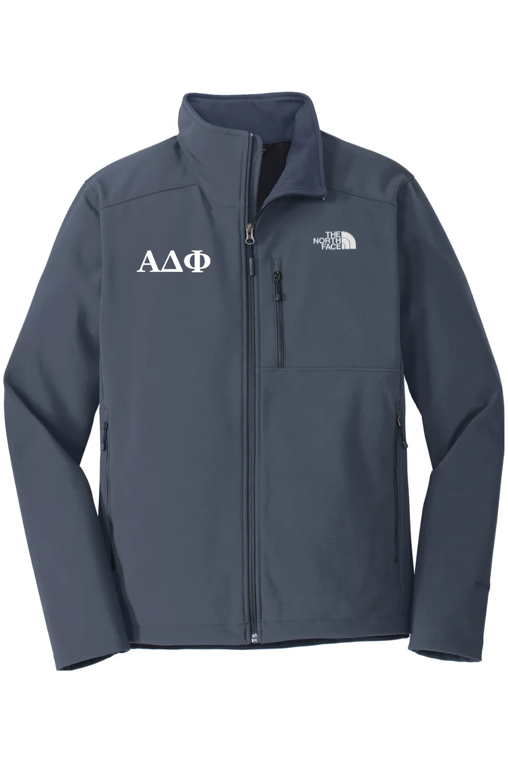 Alpha Delta Phi - North Face Apex Barrier Soft Shell Jacket - White Embroidered Letters