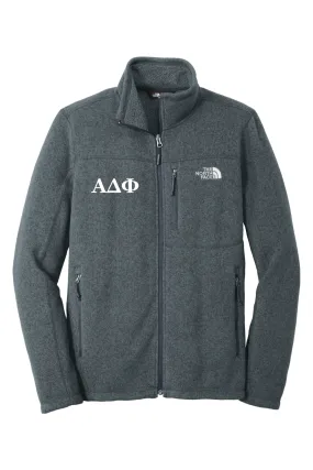 Alpha Delta Phi - North Face Sweater Fleece Jacket - White Embroidered Letters