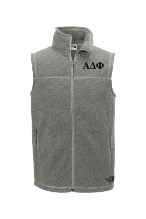 Alpha Delta Phi - North Face Sweater Fleece Vest - Black Embroidered Letters