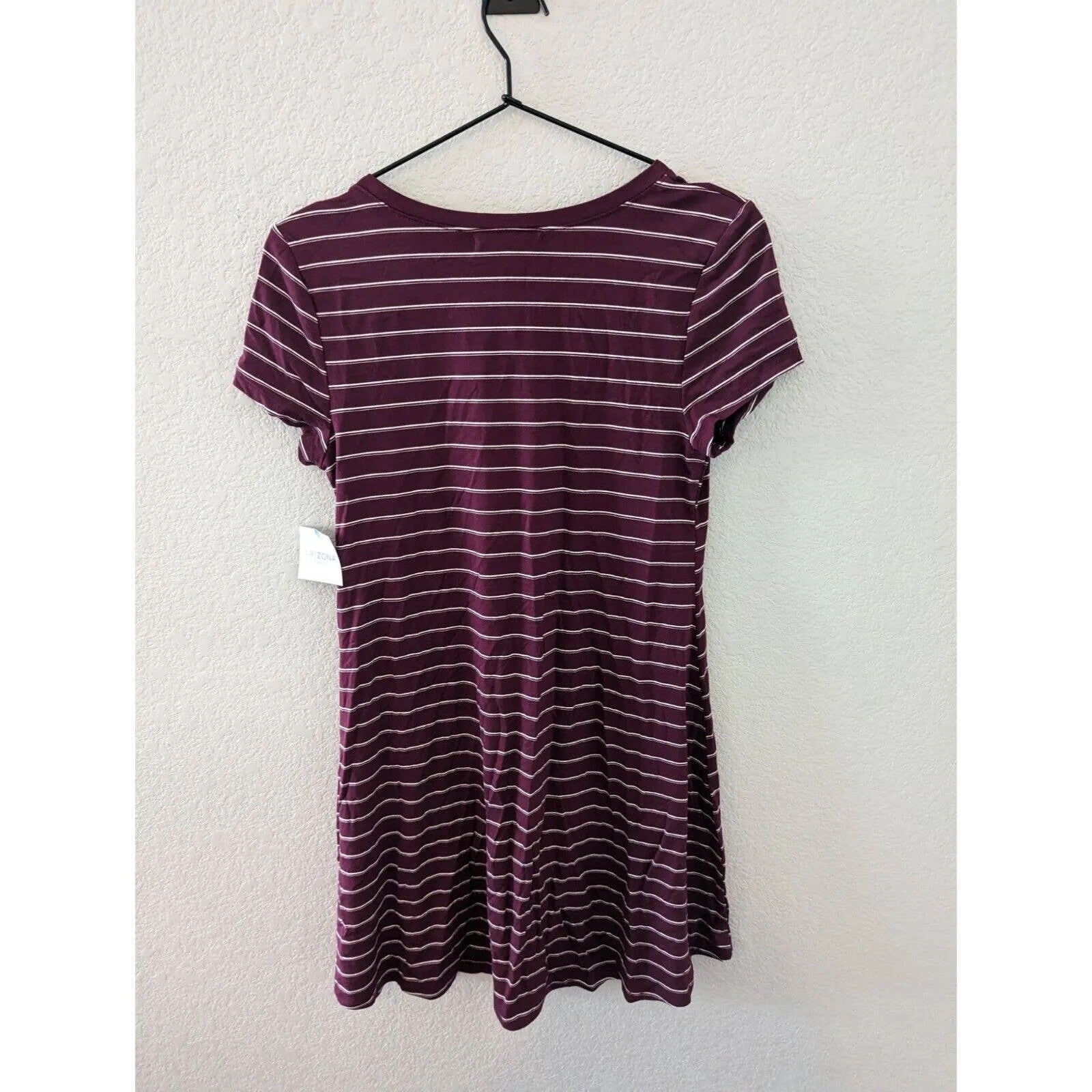 Arizona Jean Co Womens Sz S Mini Shirt Dress Purple Striped NEW