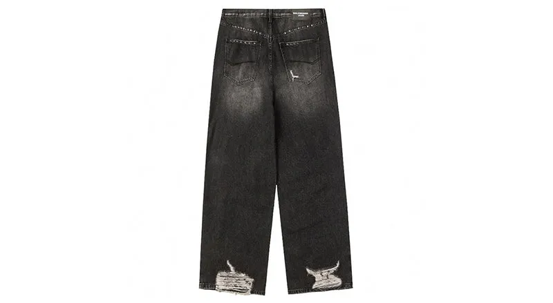 Balenciaga Destroyed Super Large Exhaust jeans