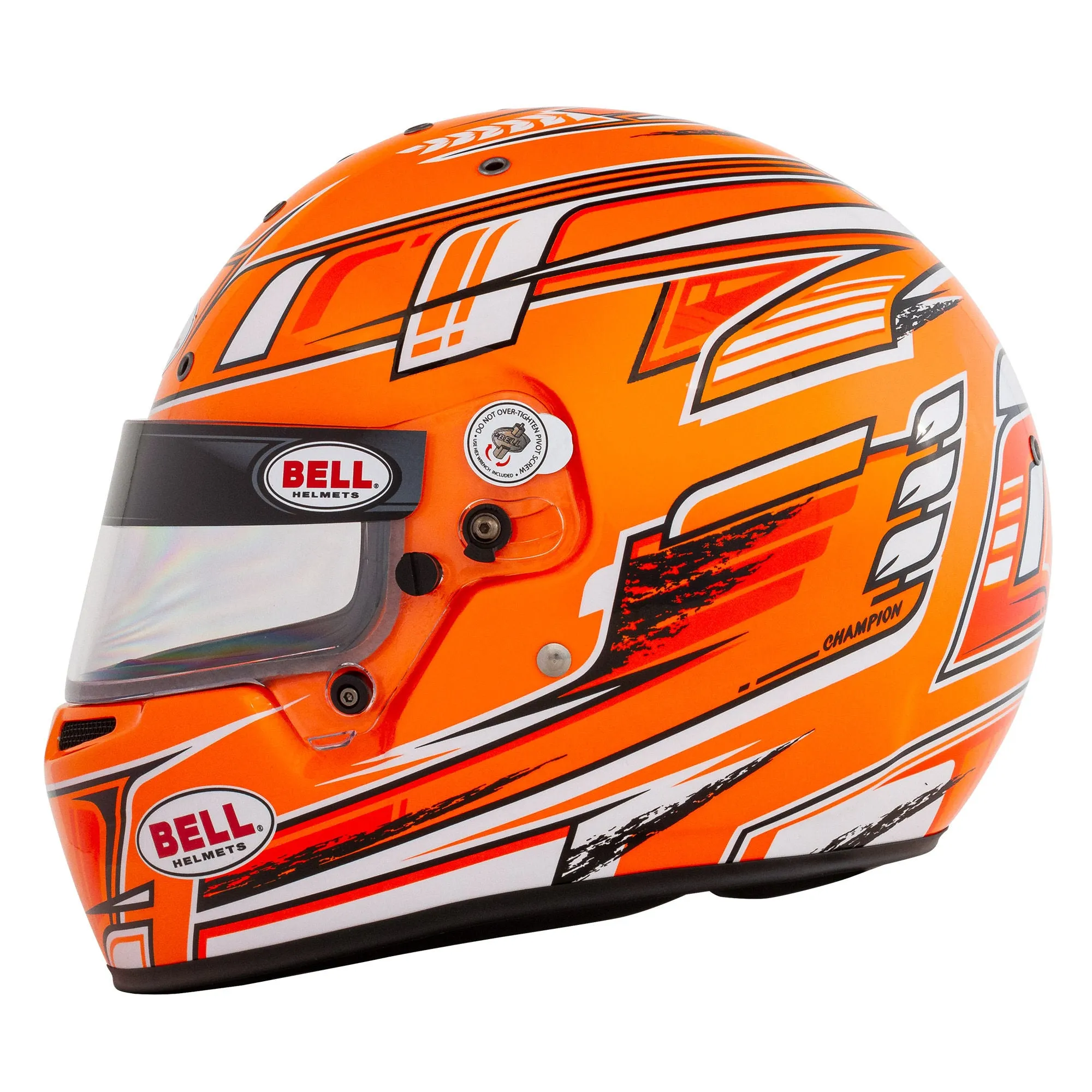 Bell KC7-CMR Champion Orange Kart Helmet  FREE Fleece Helmet Bag