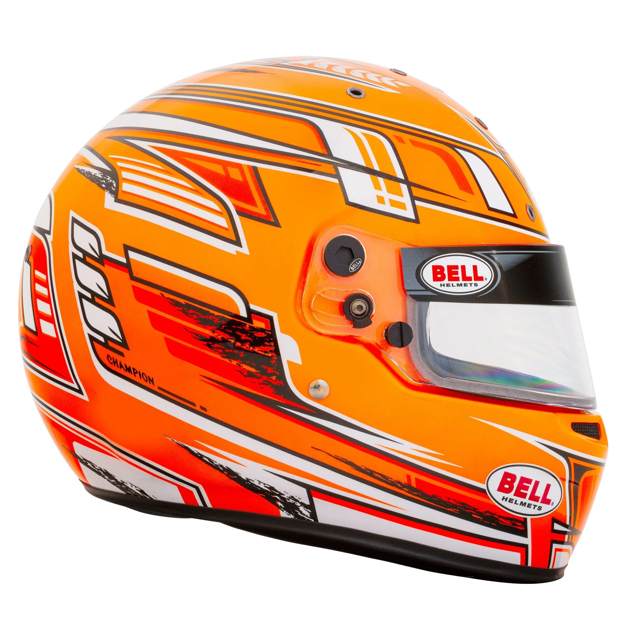 Bell KC7-CMR Champion Orange Kart Helmet  FREE Fleece Helmet Bag