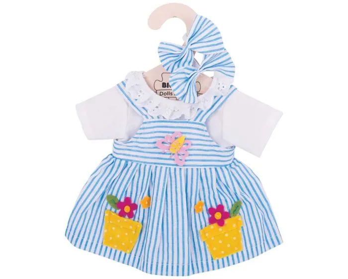 Bigjigs Blue Striped Dress for Medium Doll