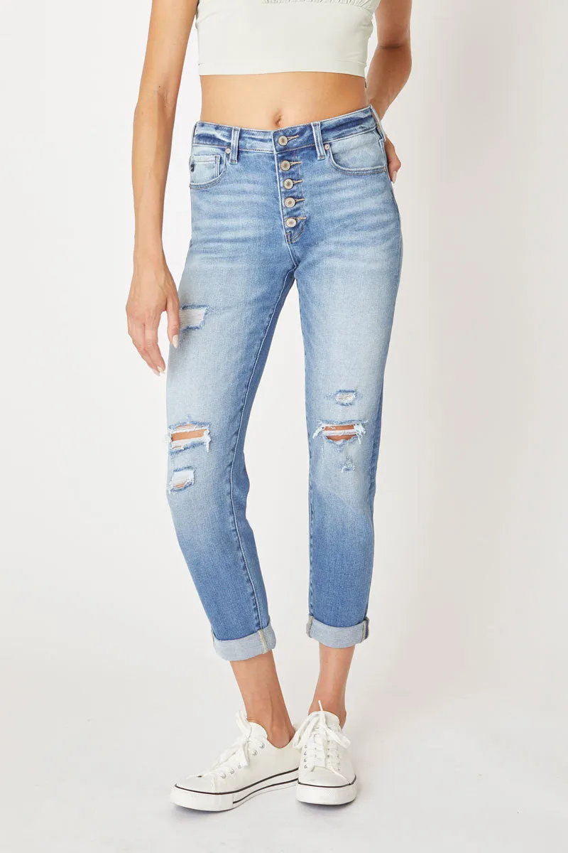 Cali Mid Rise Boyfriend Jeans