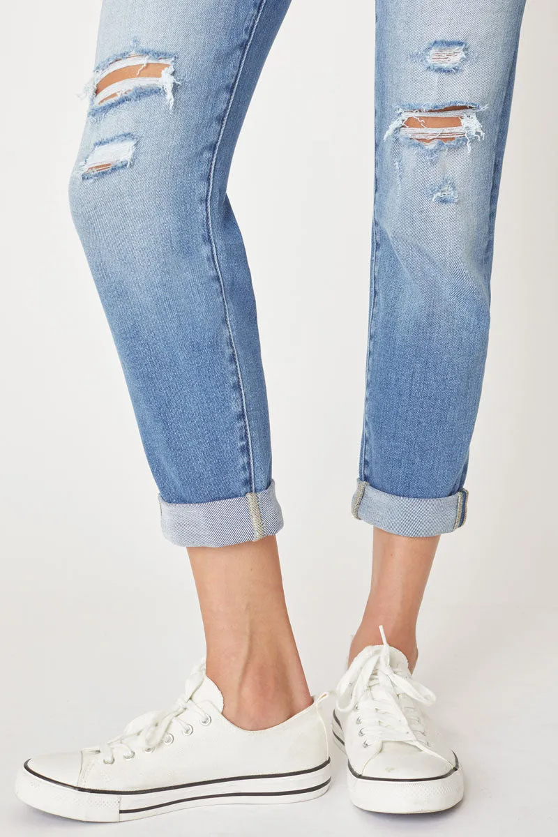 Cali Mid Rise Boyfriend Jeans