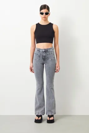 Canva Flare Fit Grey Women's Jeans