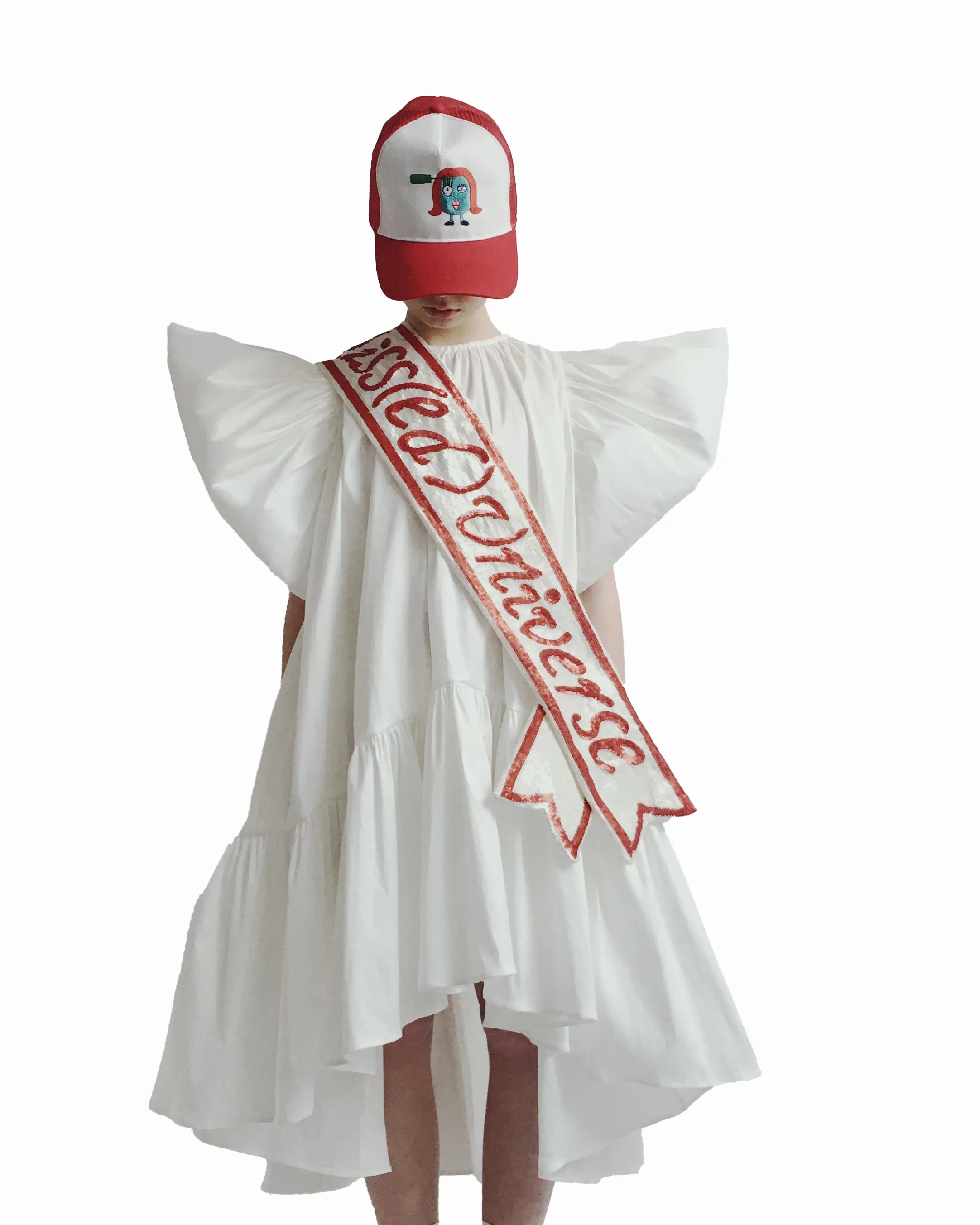 CAROLINE BOSMANS Miss(ed) Universe Tafta Midi Dress in White