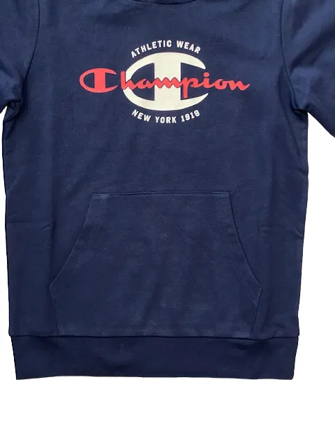 Champion boy's sweatshirt with hood and kangaroo pockets 306305 BS503 BLI navy blue