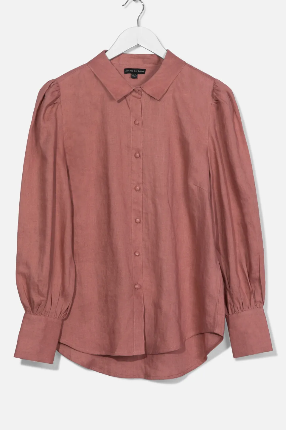 Champion Brick Puff Sleeve Linen Shirt with Deep Cuff