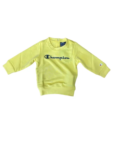 Champion Children's Round Neck Tracksuit in brushed cotton 306455 YS019 ocher yellow-navy