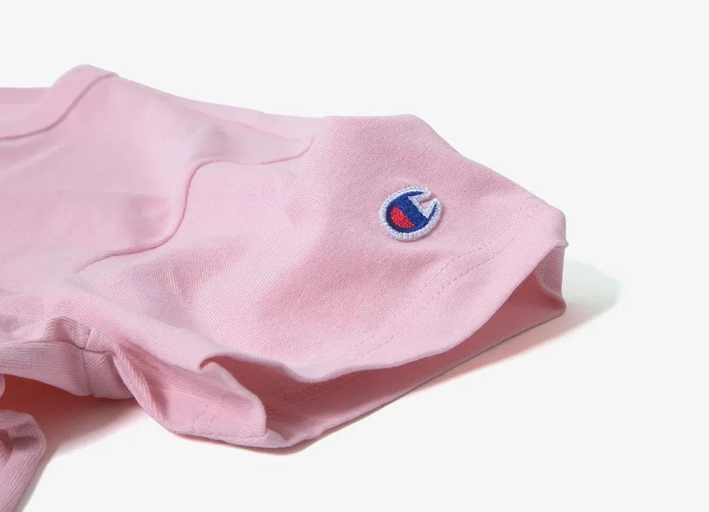 Champion Embroidered Big Script T-Shirt Pink (Size M)