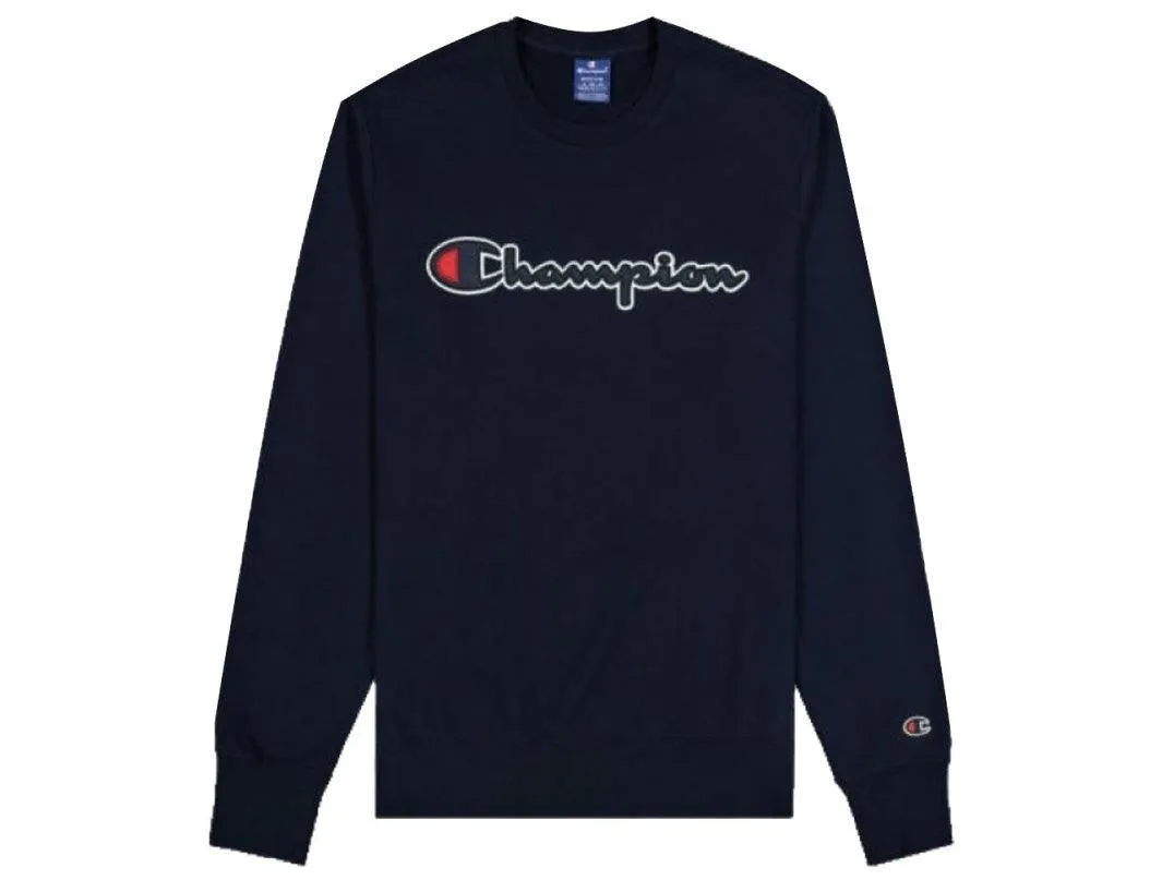 CHAMPION Felpa Girocollo Logo Navy 214720