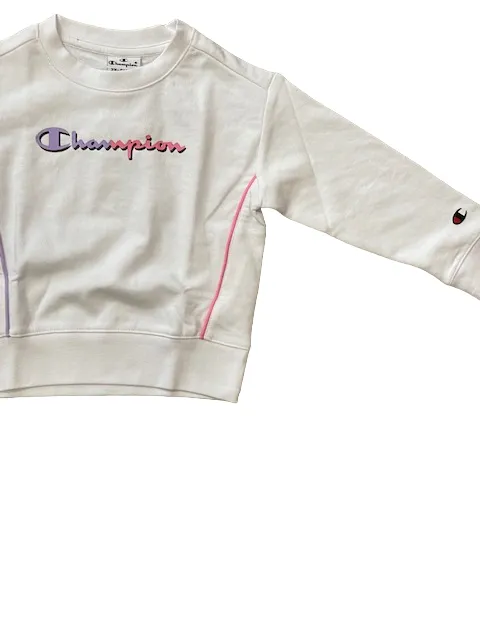 Champion girls' crewneck sweatshirt Legacy C-Color Powerblend 404666 WW001 white