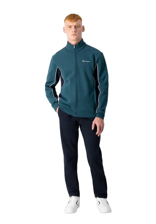 Champion men's sweatshirt cotton tracksuit 219393 DEL/NNY green-blue