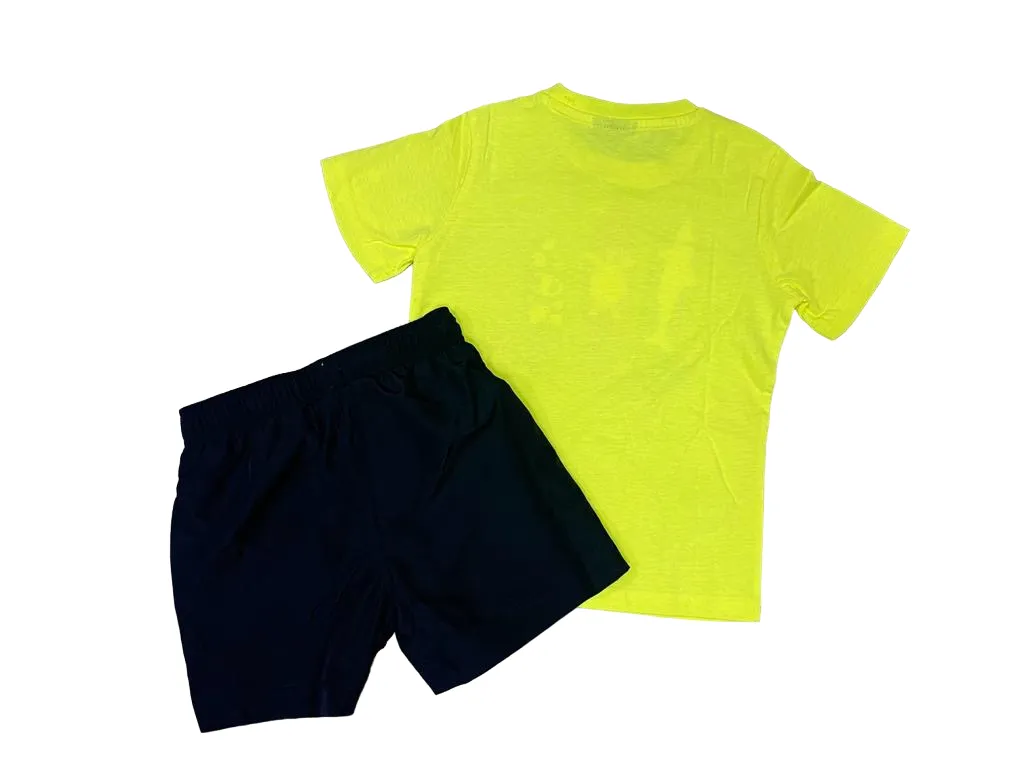 Champion Set for children and teenagers Legacy T-Shirt and Beachshorts 306392 YF002 SYFF yellow-blue