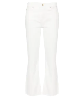 Daisy Mid-Rise Cropped Jeans - White