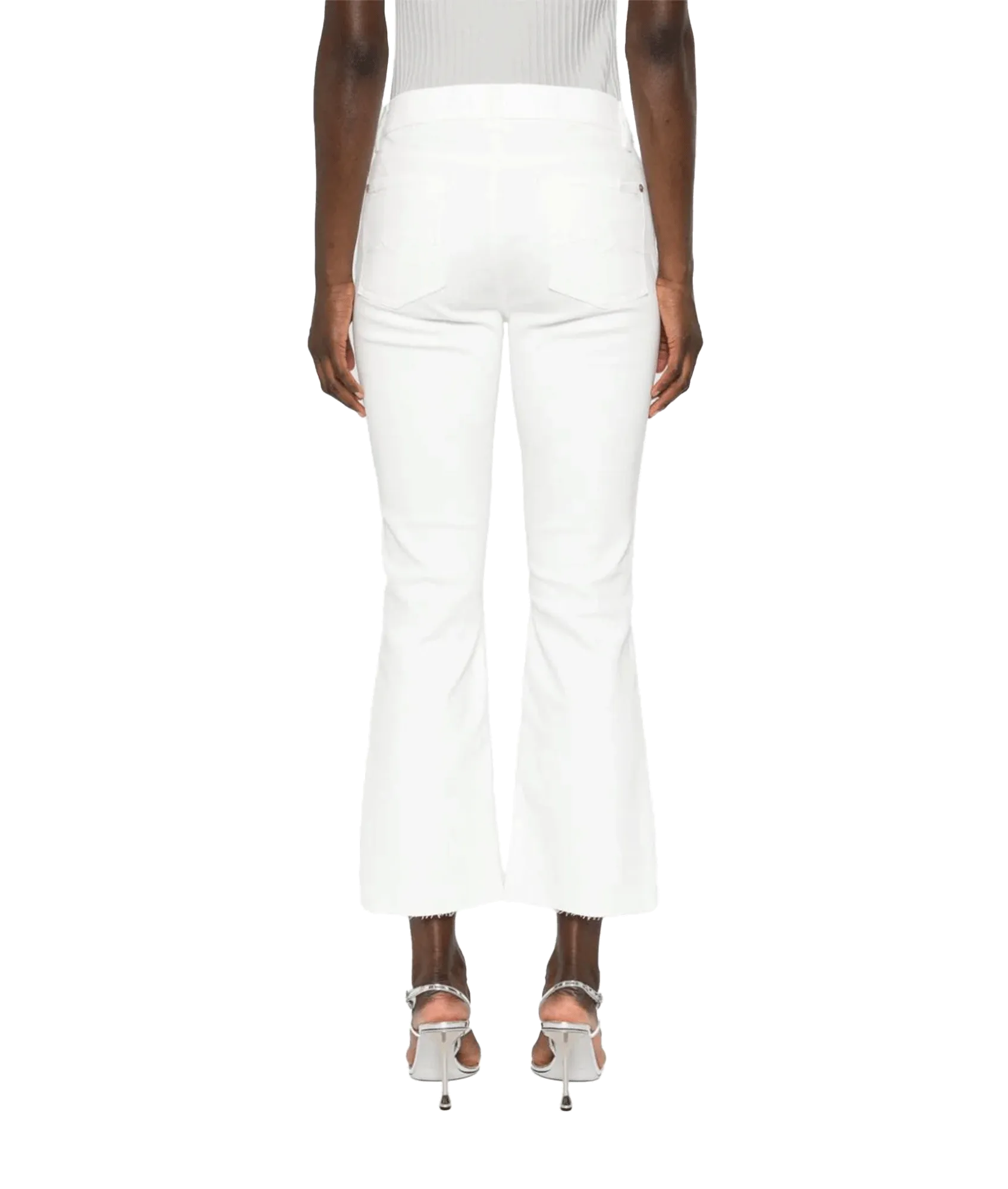 Daisy Mid-Rise Cropped Jeans - White