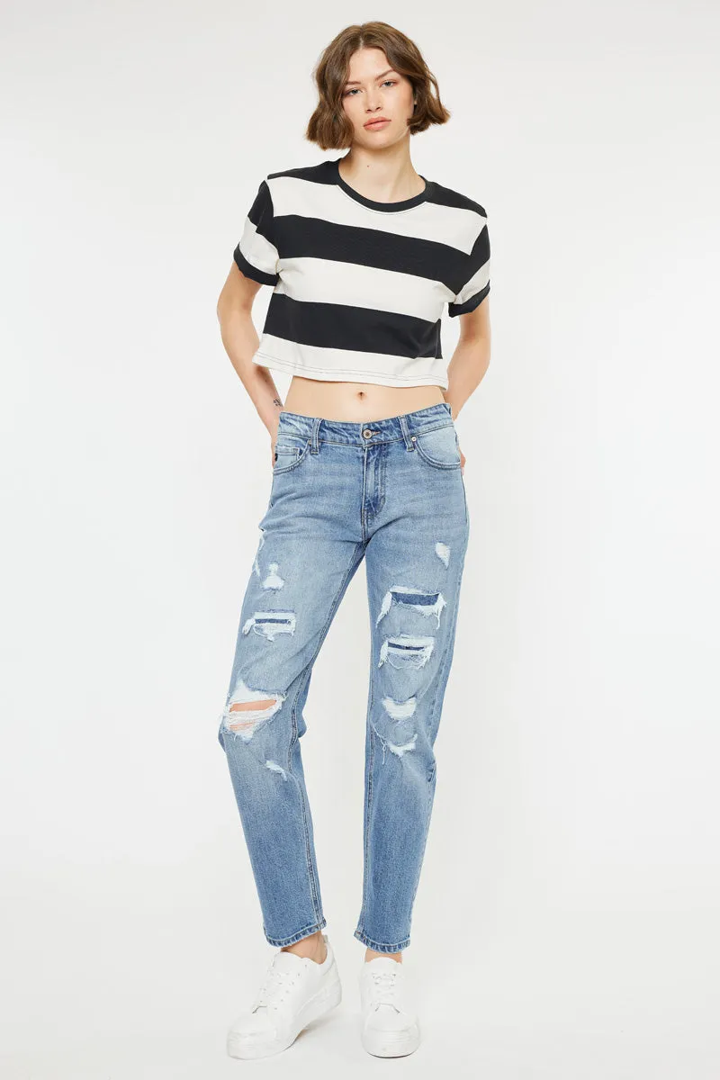 Devika Mid Rise Boyfriend Jeans