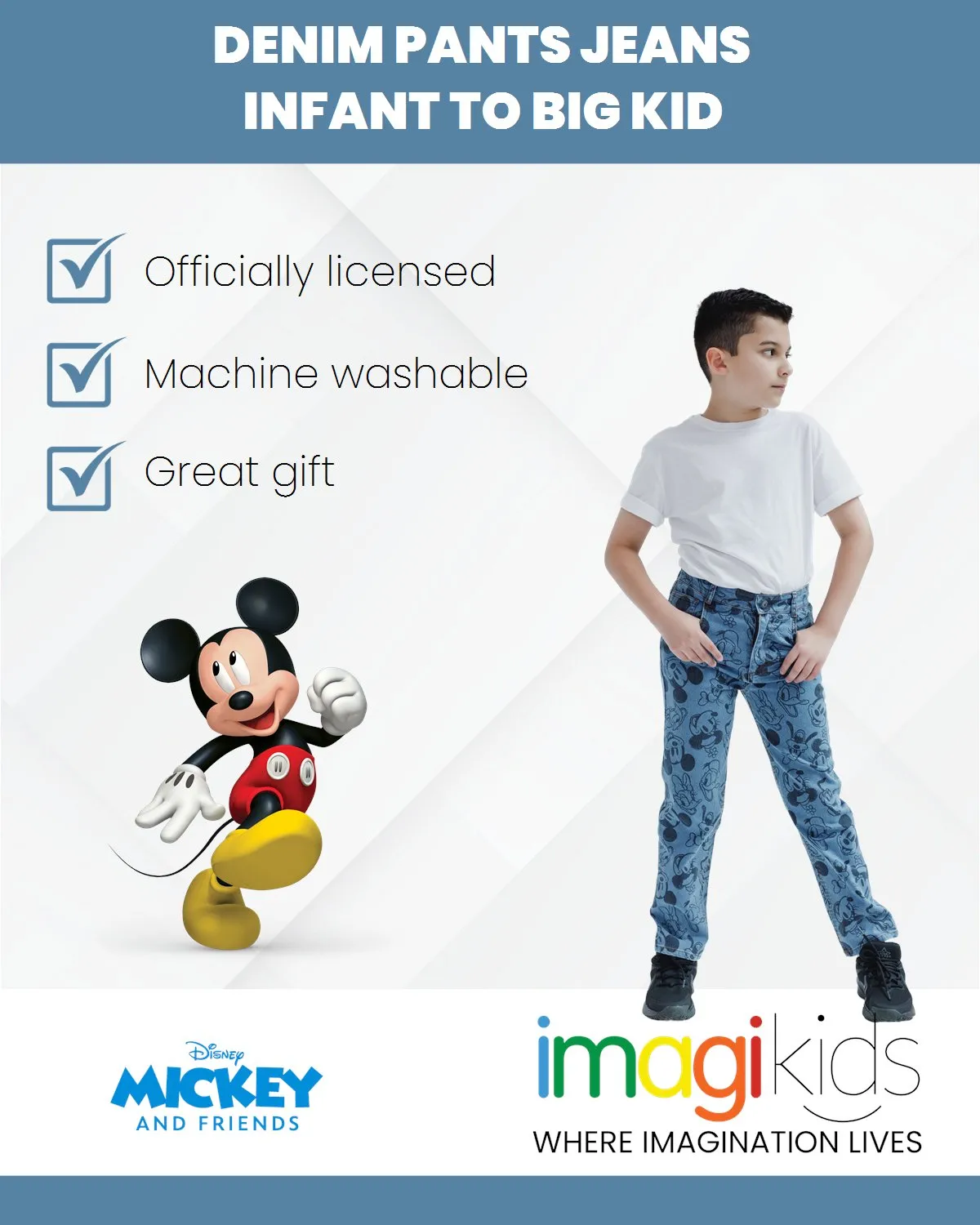 Disney Mickey Mouse Denim Pants Jeans