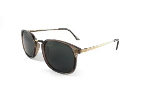 East Village Square Joe Metal Bridge Crystal Brown Sunglass