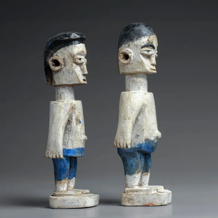 Fon Hohovi Twin Pair Memorial Figures by The Master of the Blue Shorts Carver, Benin / Togo #297 #298