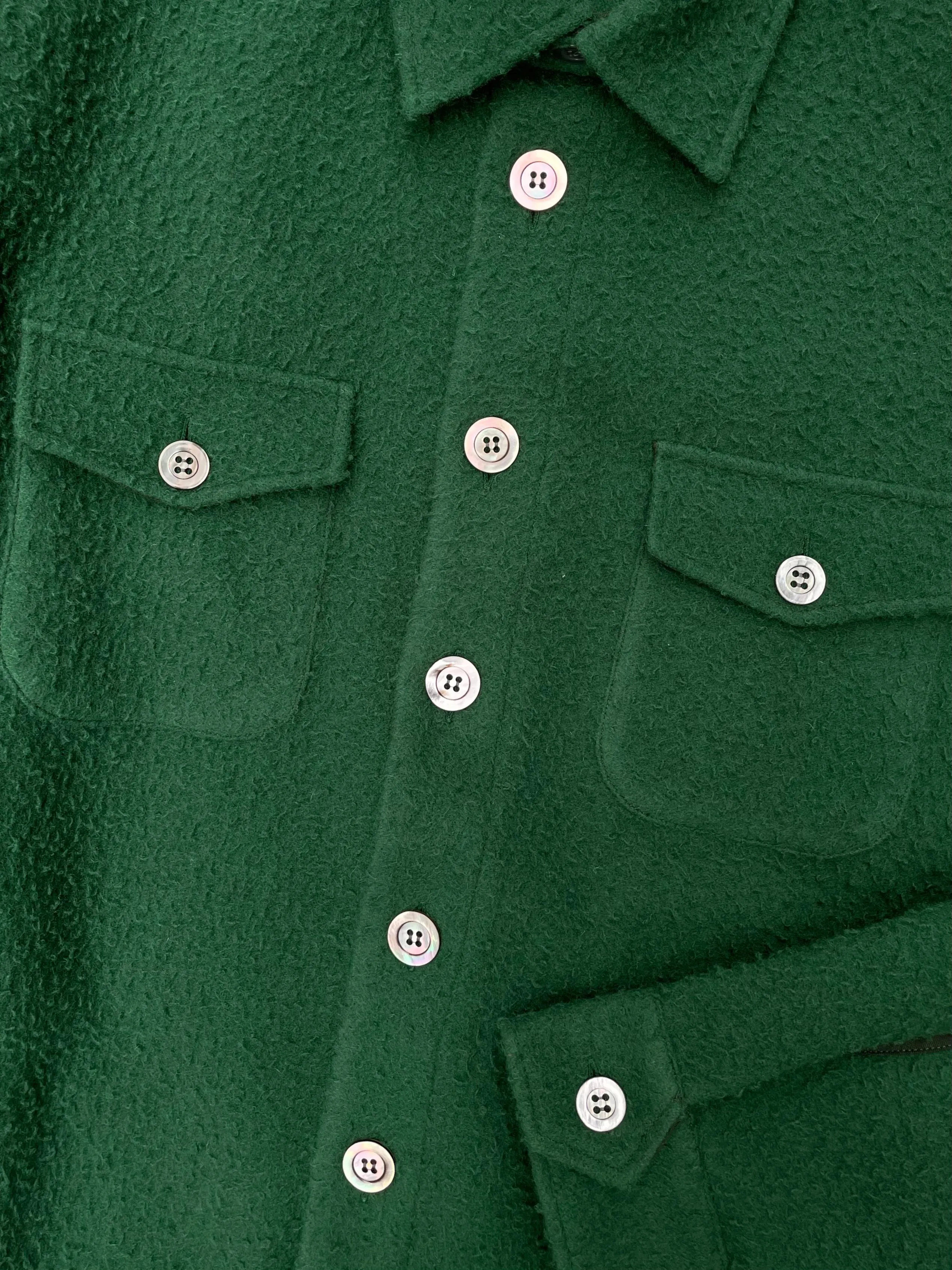 FRESH Casentino Wool Overshirt Green