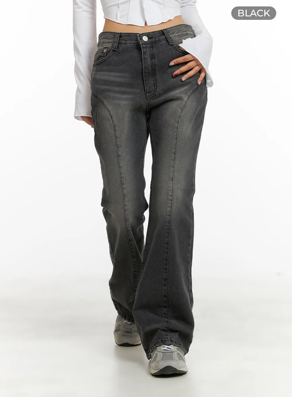 Front Seam Slim Bootcut Jeans CA415