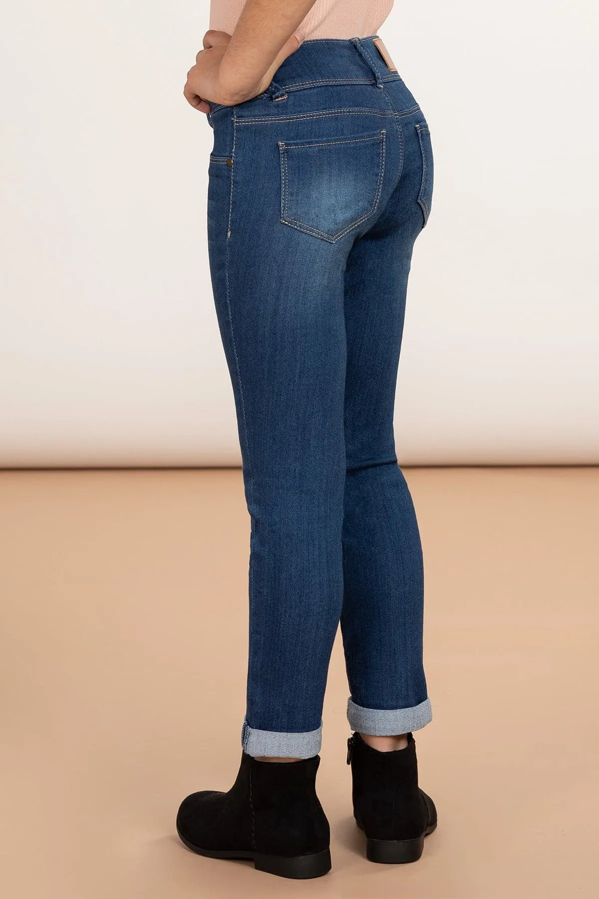 Girls Versatile Cuff Skinny Jeans