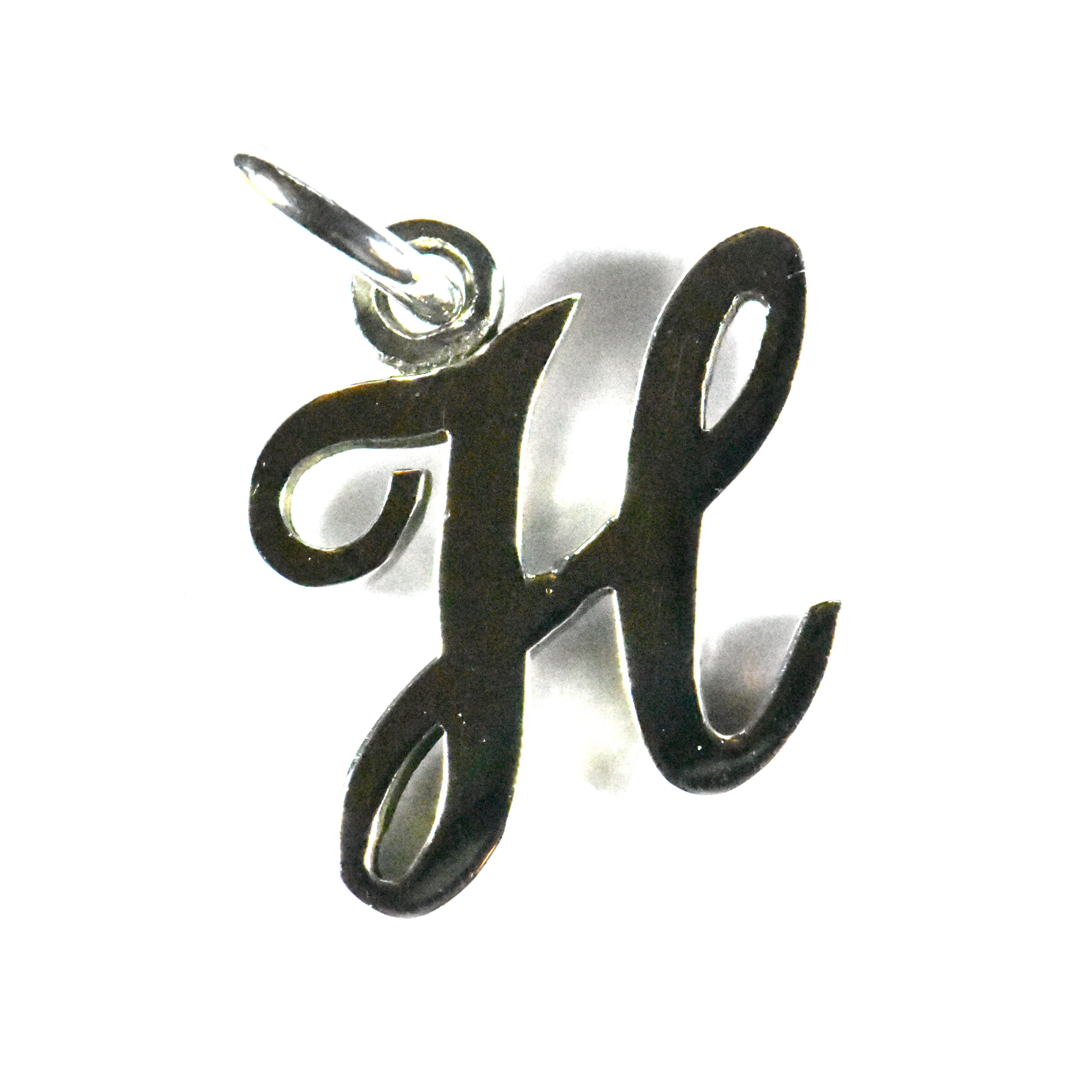 H silver pendant with 18K gold plating