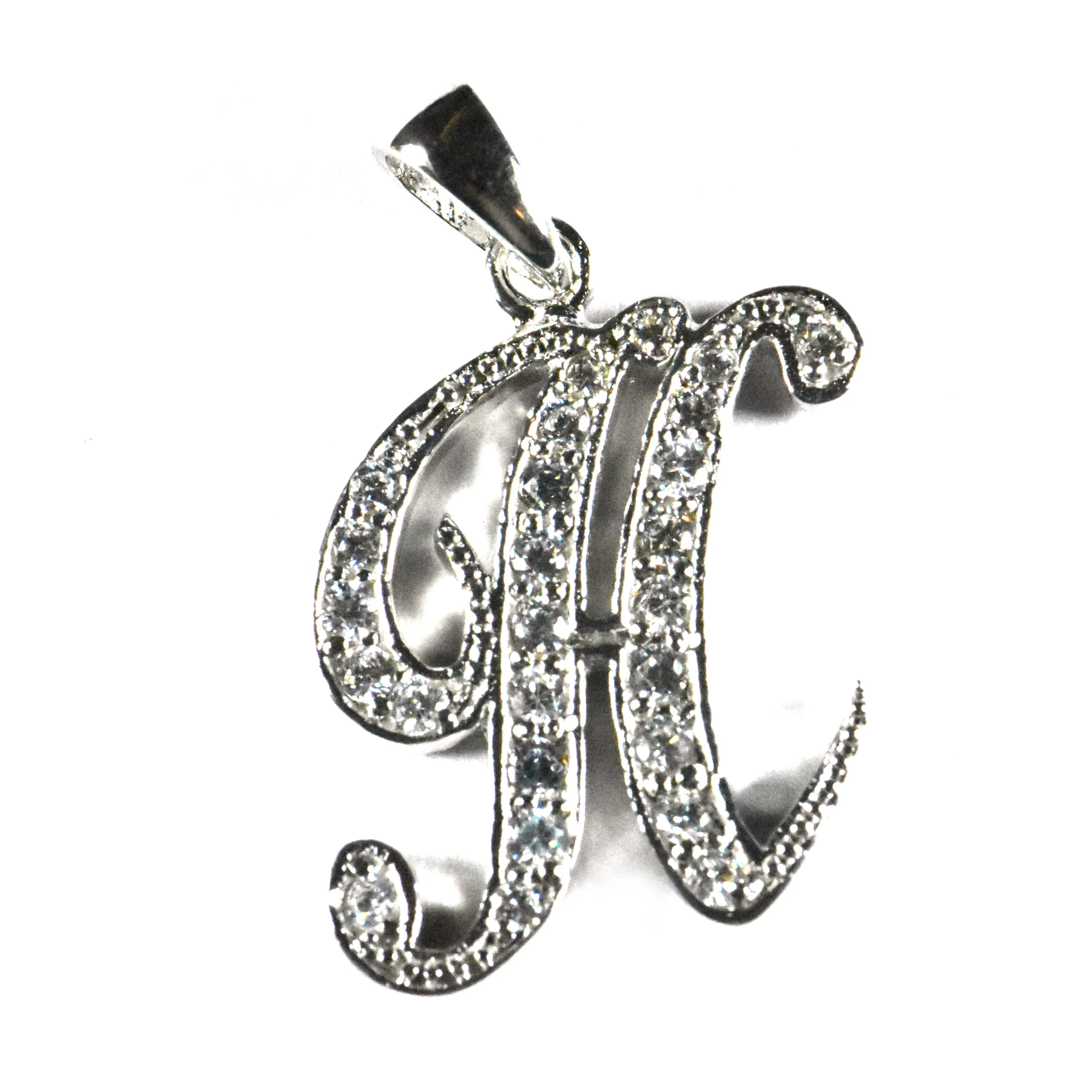 H silver pendant with 18K gold plating