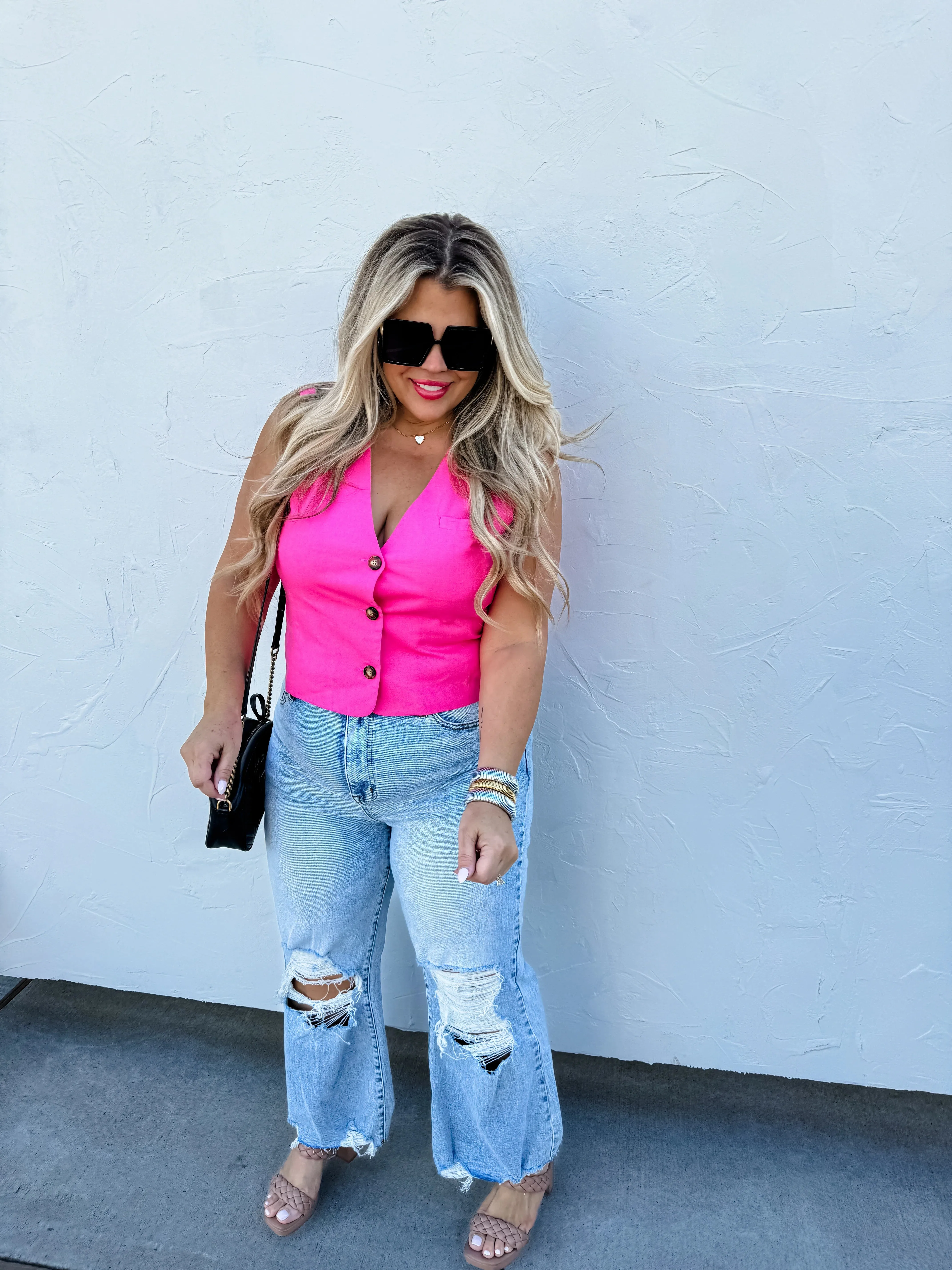 HAILEY DISTRESSED CROP JEAN