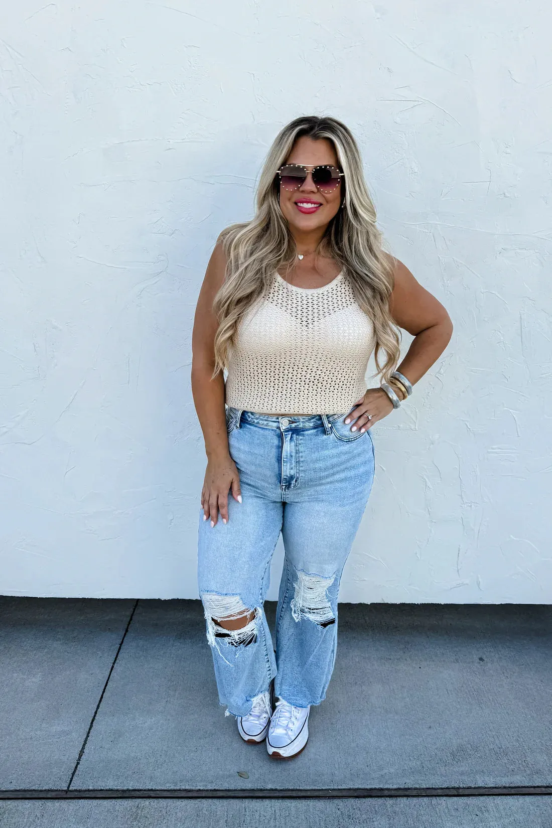 HAILEY DISTRESSED CROP JEAN