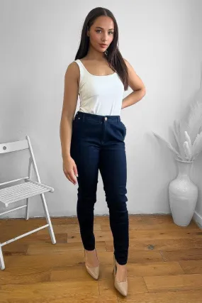 Indigo Cotton Blend Denim Jeans