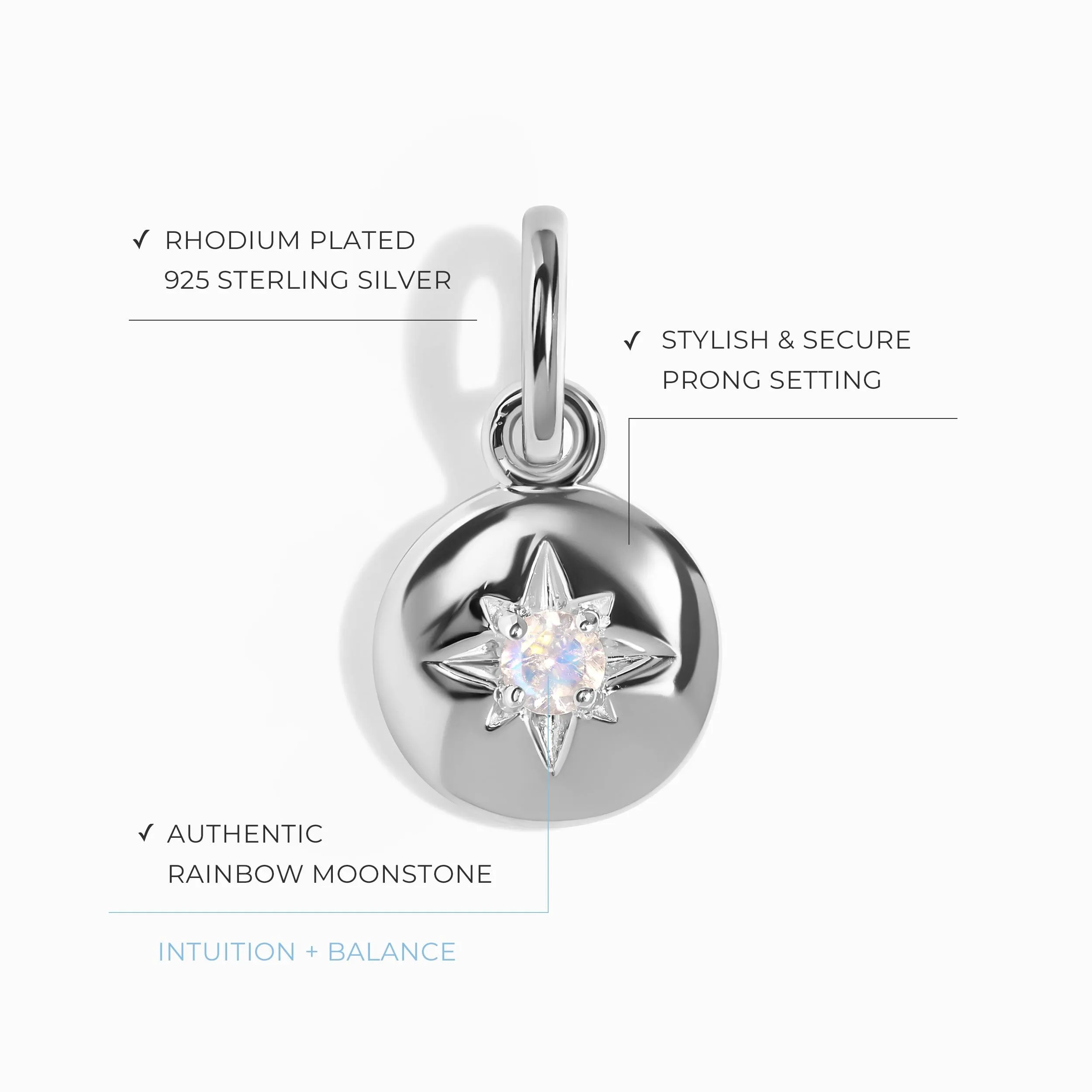 Kids Moonstone Pendant - North Star