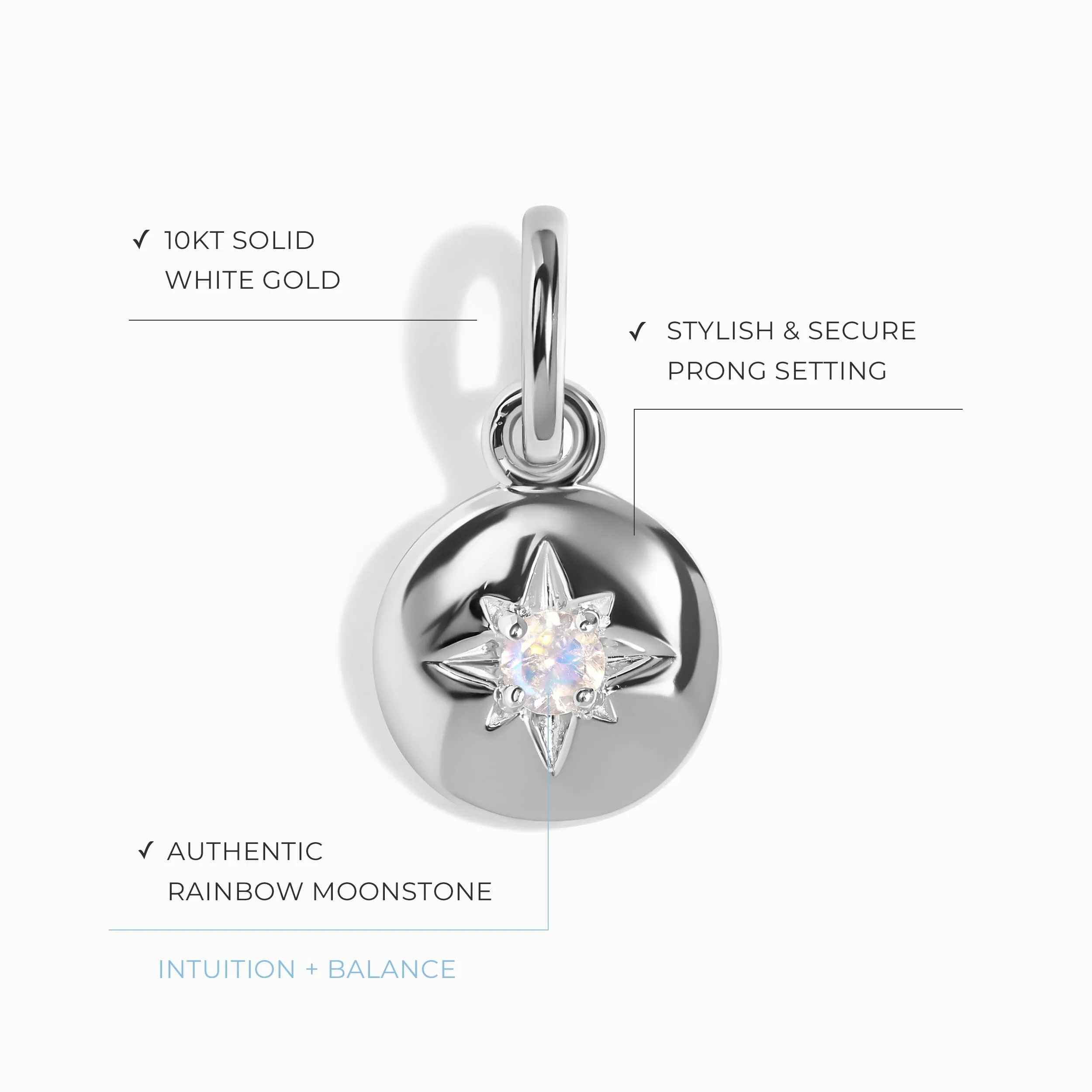 Kids Moonstone Pendant - North Star