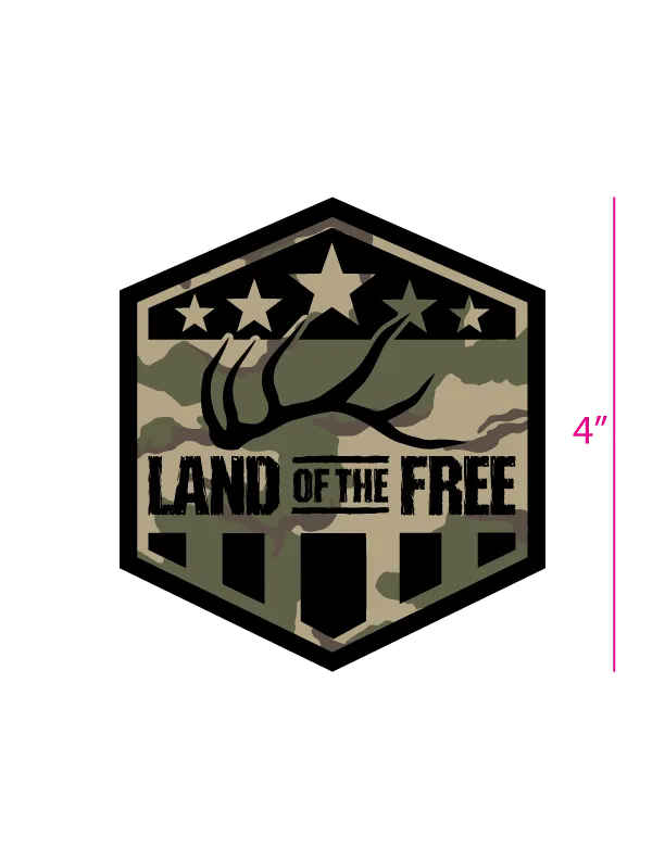 Land Of The Free Camo- sticker