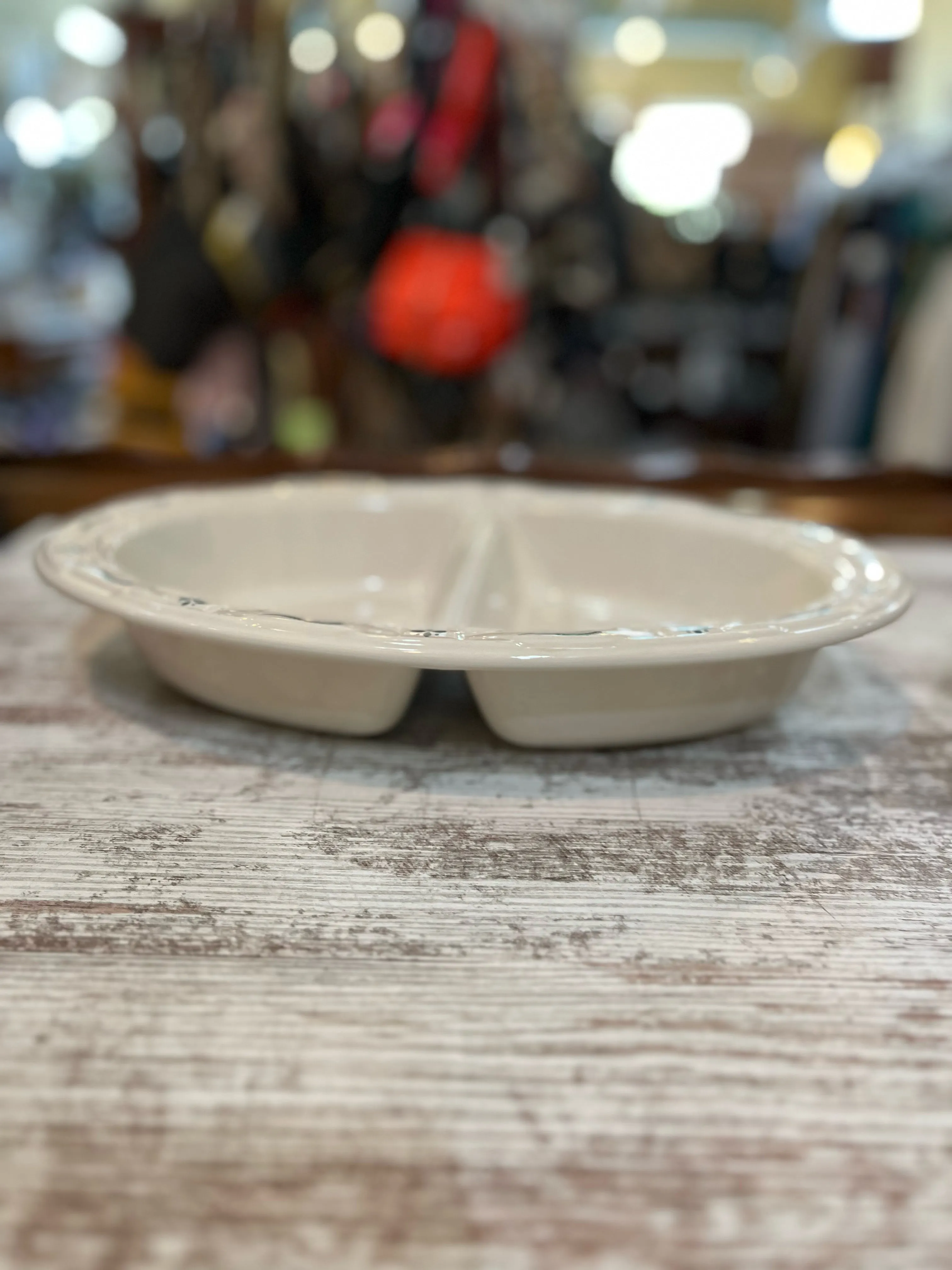 Longaberger Woven Traditions Divided Dish