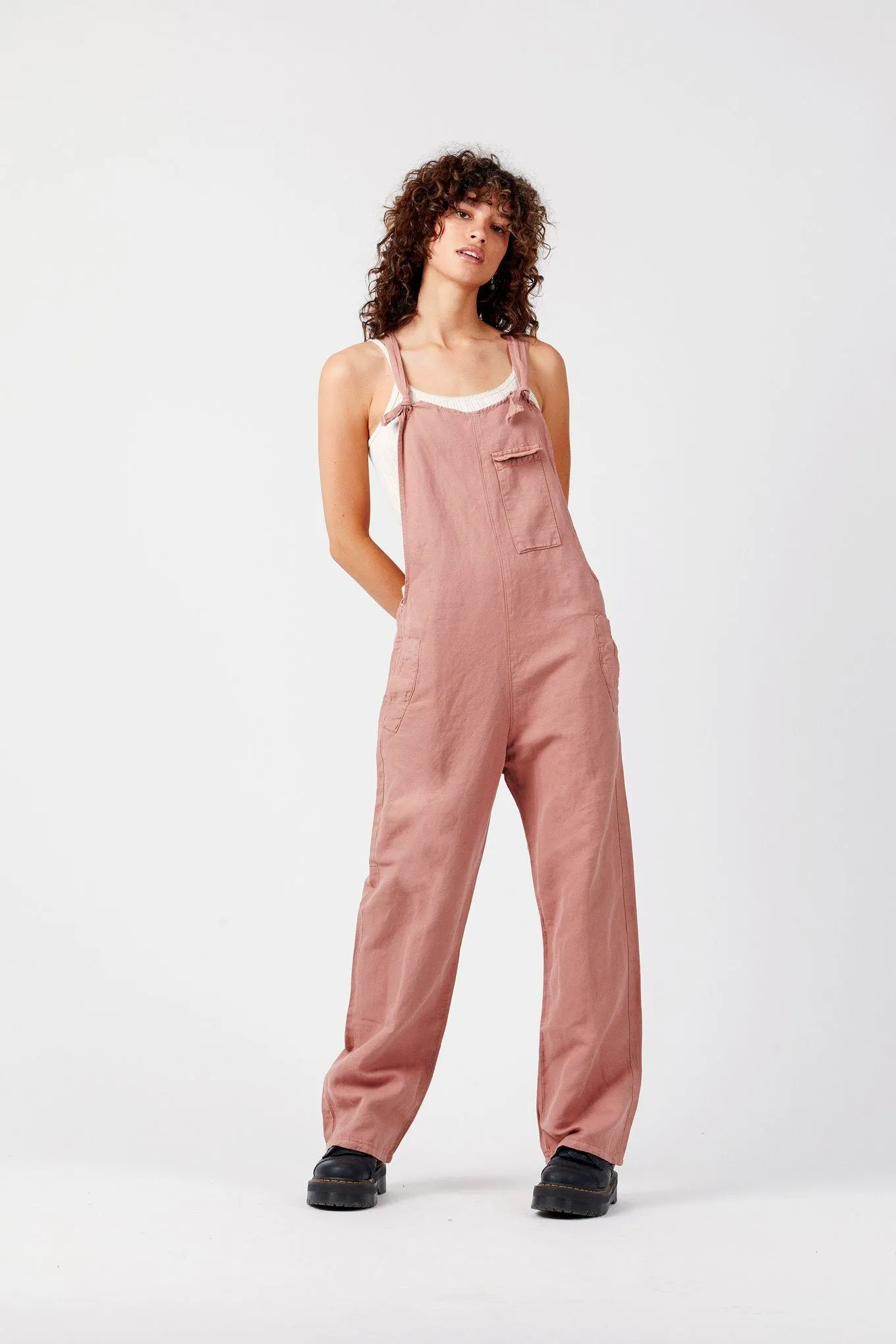 MARY-LOU Pink - Organic Cotton Dungarees by Flax & Loom