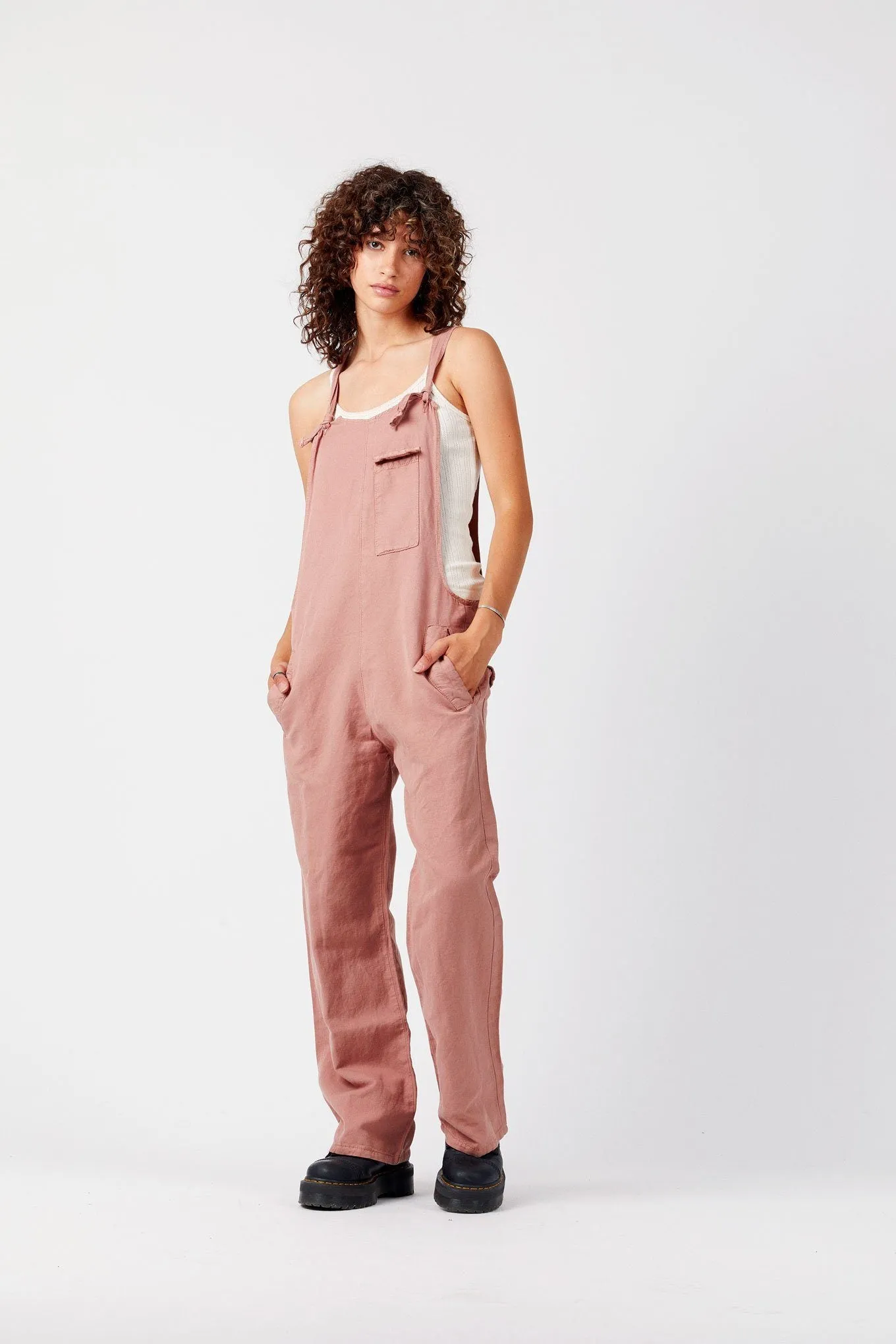 MARY-LOU Pink - Organic Cotton Dungarees by Flax & Loom