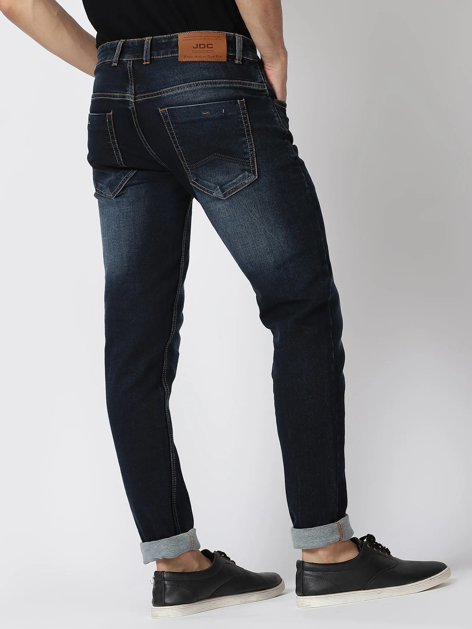 MEN'S BLUE SOLID JASON FIT JEANS