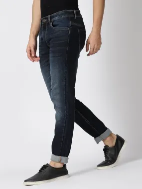 MEN'S BLUE SOLID JASON FIT JEANS