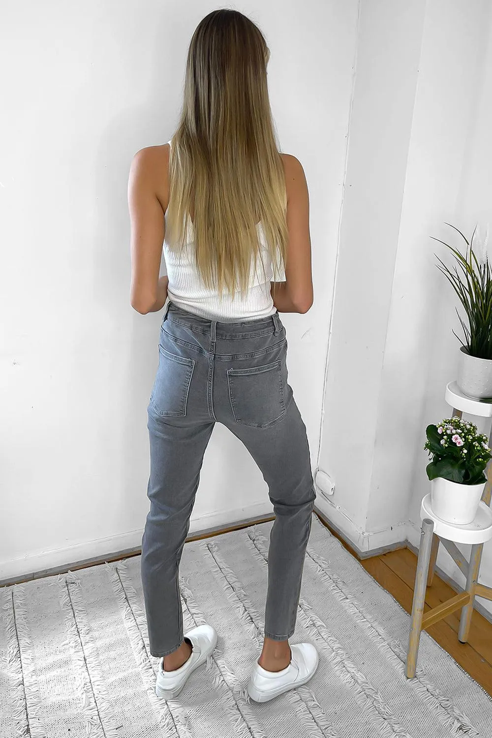 Mid Rise Skinny Cropped Jeans