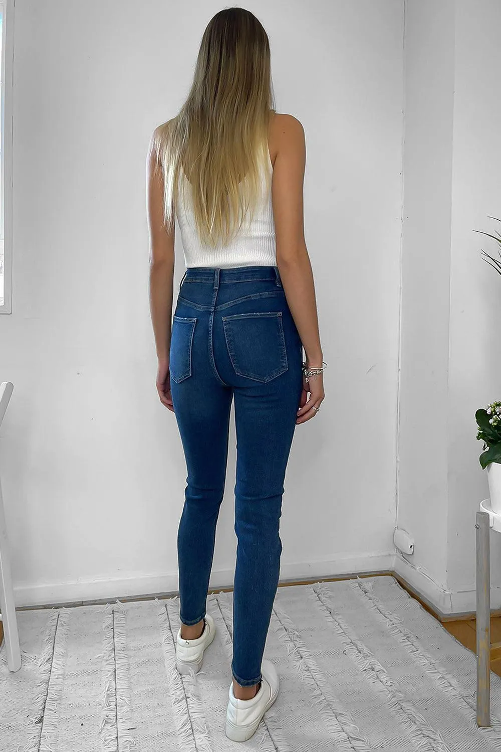 Mid Rise Skinny Cropped Jeans