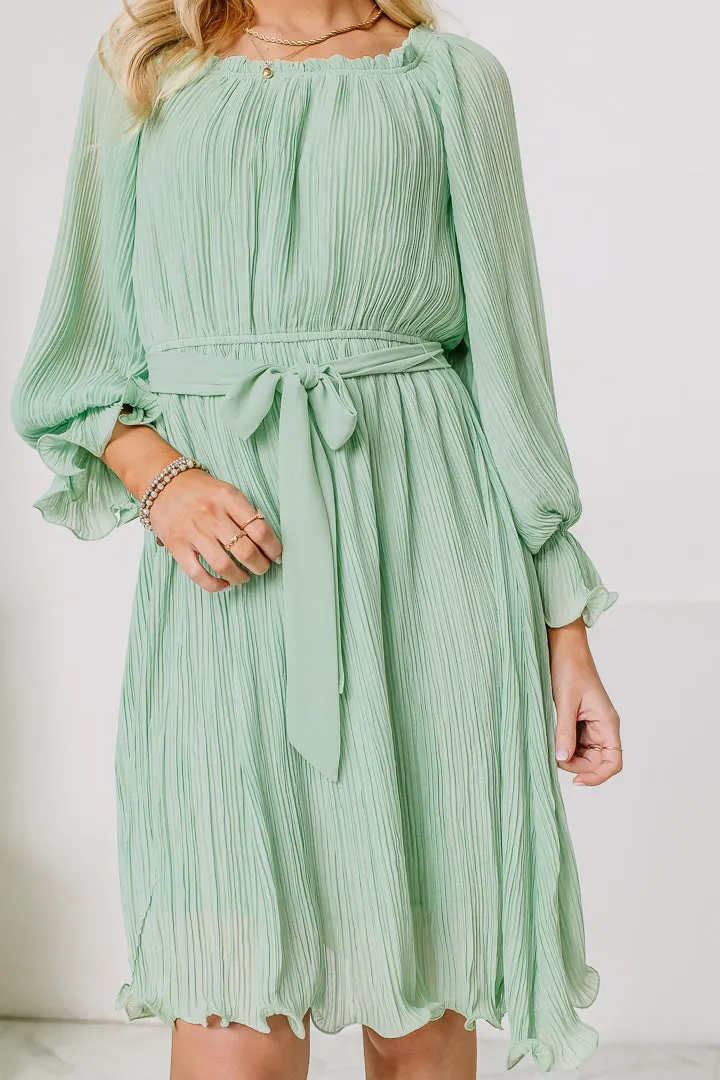 Mint For It Chiffon Dress | Mint Sage