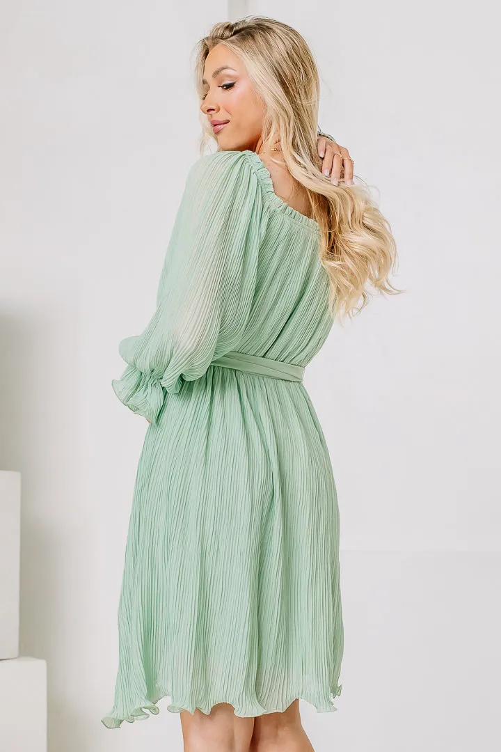 Mint For It Chiffon Dress | Mint Sage