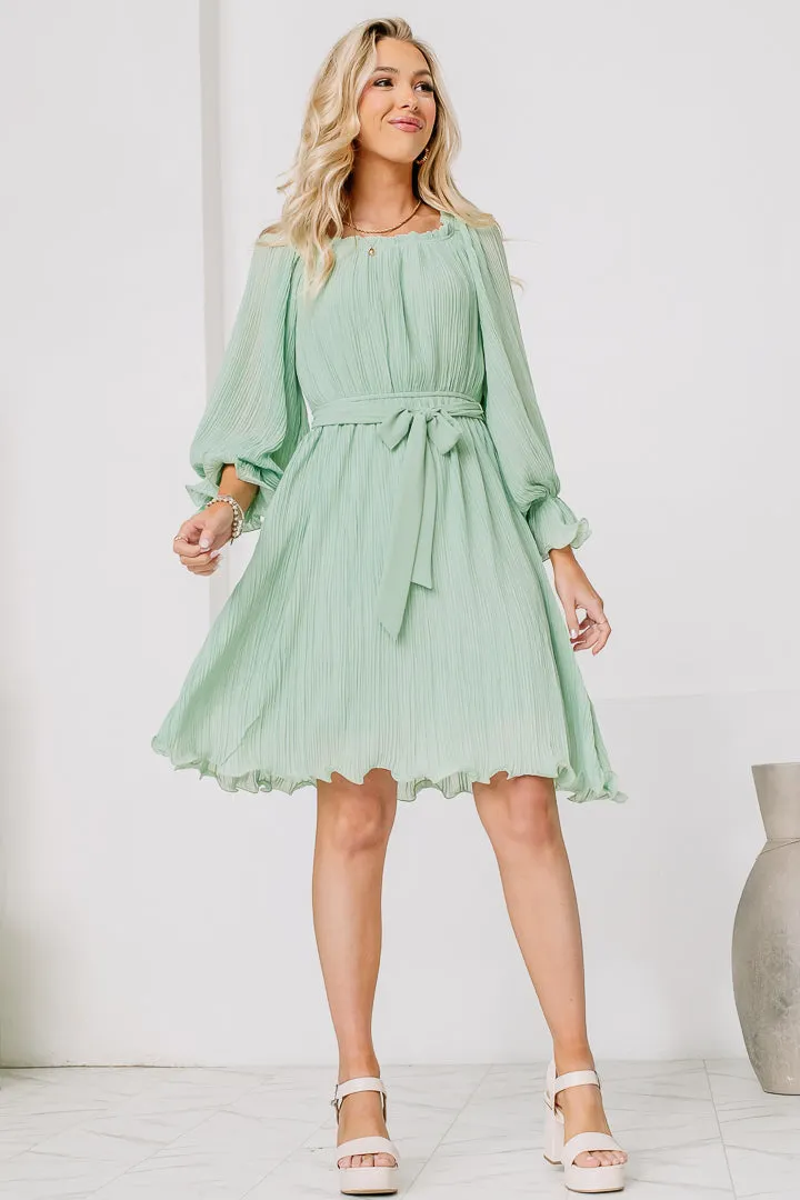 Mint For It Chiffon Dress | Mint Sage